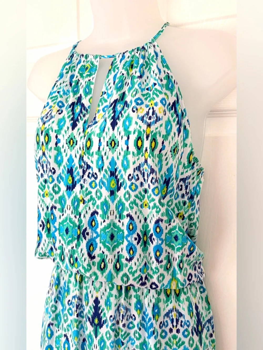 Tommy Bahama Summer Dress Beach Cover up Ikat Print Cover Up Blue Green Small - Picture 5 of 15